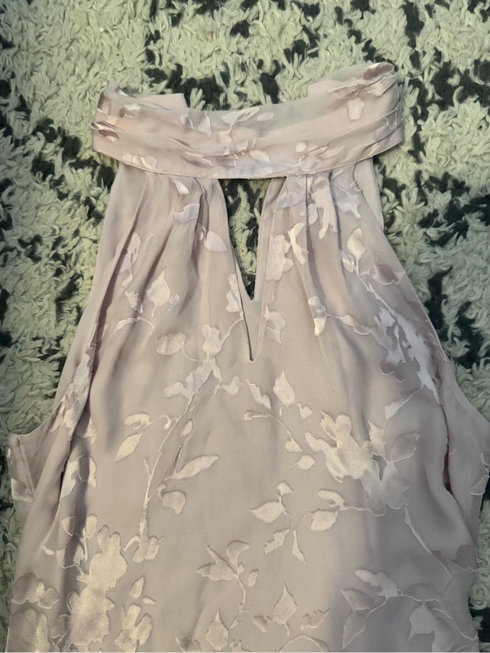 White House Black Market Pale Pink Ruffled Blouse - Picture 2 of 3